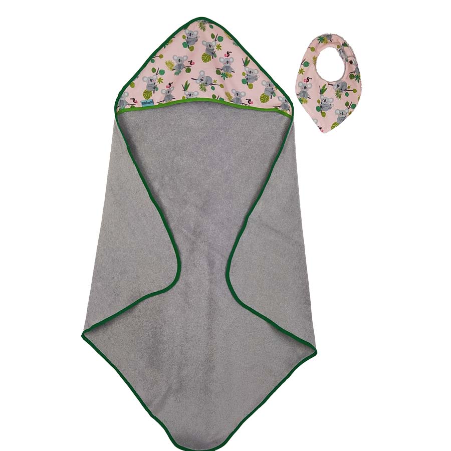 Conjunto capa de baño y babero para babas koalas - Imagen 2