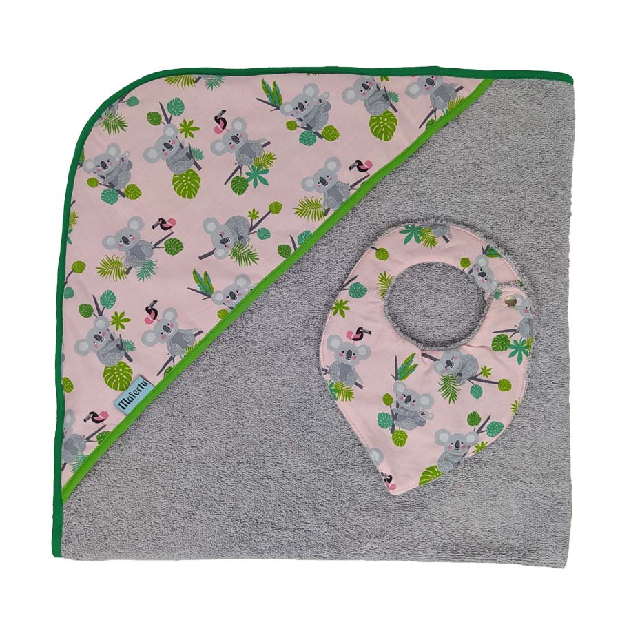 Conjunto capa de baño y babero para babas koalas - Imagen 4