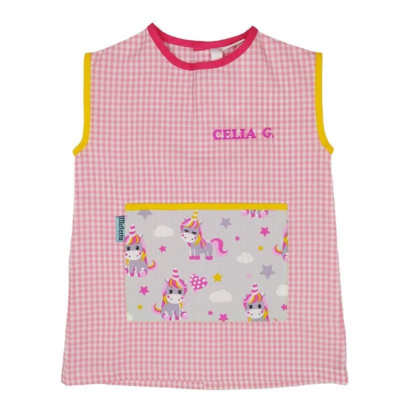 Bata escolar verano velcro unicornio - Imagen 3