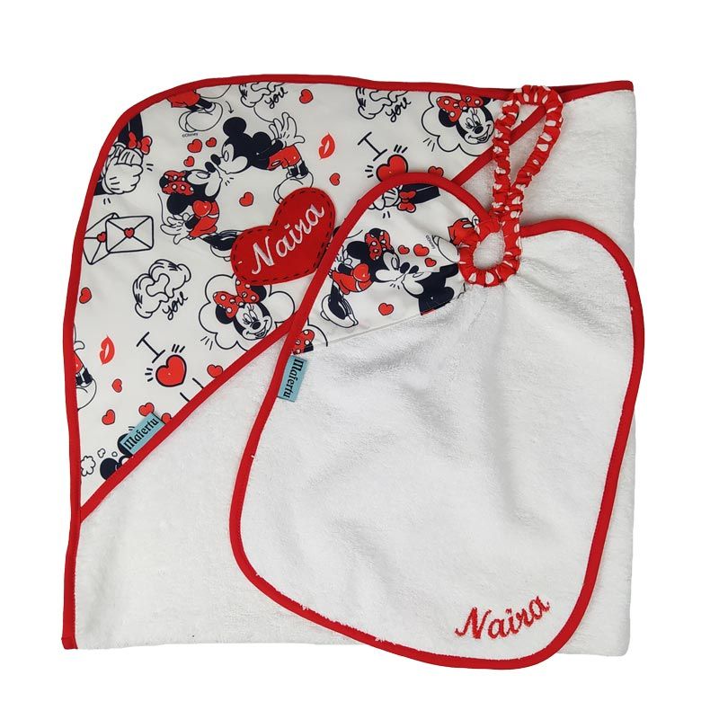 Conjunto capa de baño y babero Mouse - Imagen 2