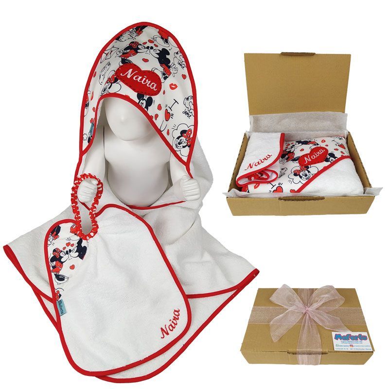Conjunto capa de baño y babero Mouse - Imagen 3