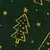 Estampado de árbol de Navidad dorado en fondo verde
